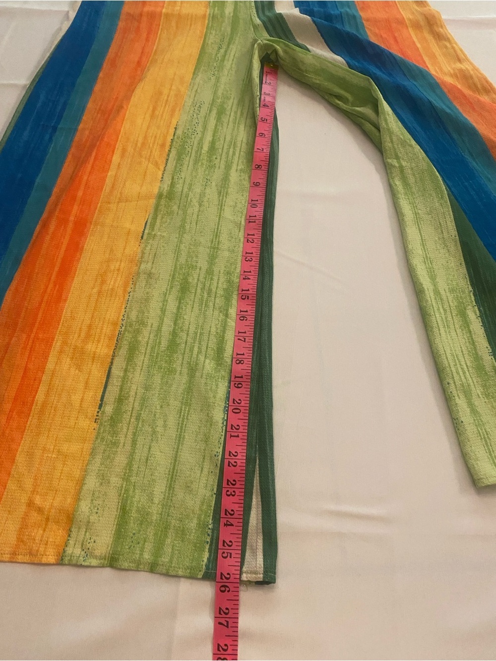 Women’s Rainbow Wide Leg Jumpsuit Peep Hole Back Vibrant Sleeveless size S - Picture 12 of 16